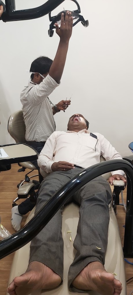 Patient receiving dental treatment